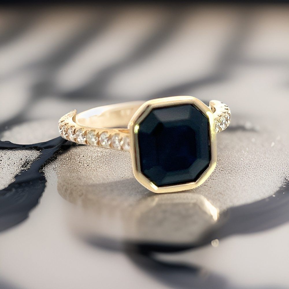 Natural Sapphire Diamond Ring 6.75 14k Y Gold 4.65 TCW Certified $3,950 310597 - Picture 12 of 17
